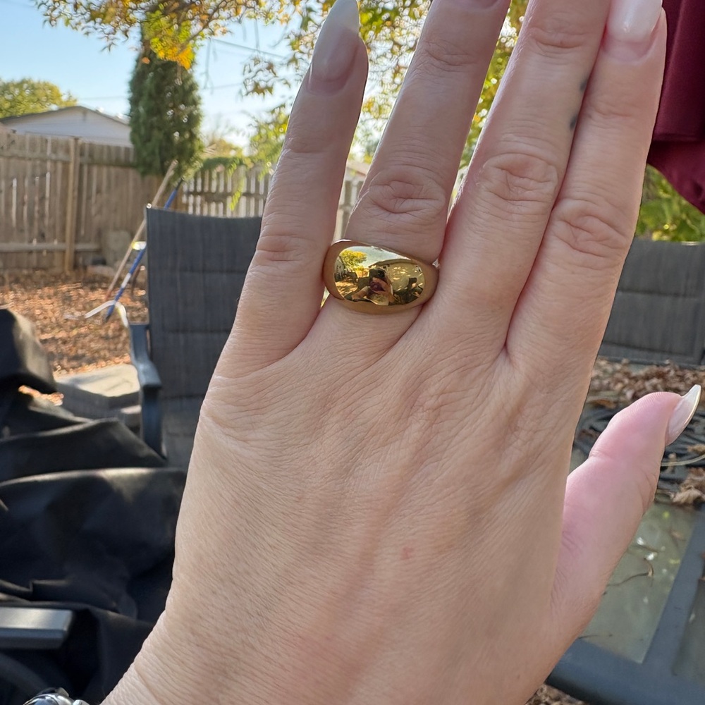 Gold plated Dome Ring - Picture 3 of 6